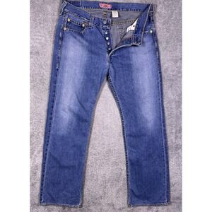 Levis‎ Type 1 Iconic Straight Jeans Men 38x34 Wide Leg Baggy Y2K Button Fly